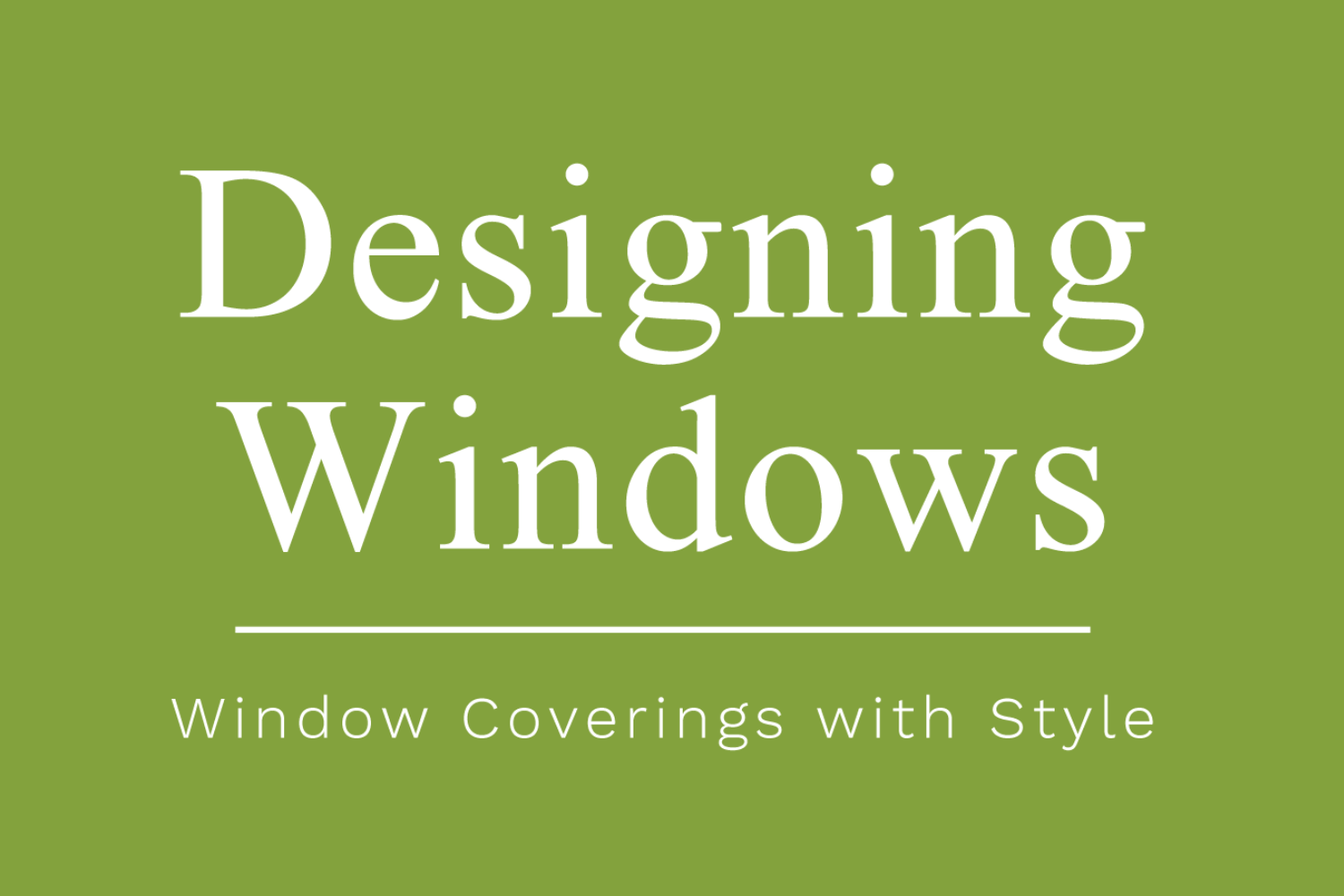 Designing Windows